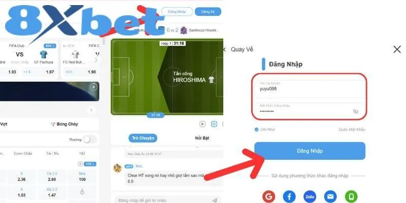 Truy cập đúng trang chủ 8XBET